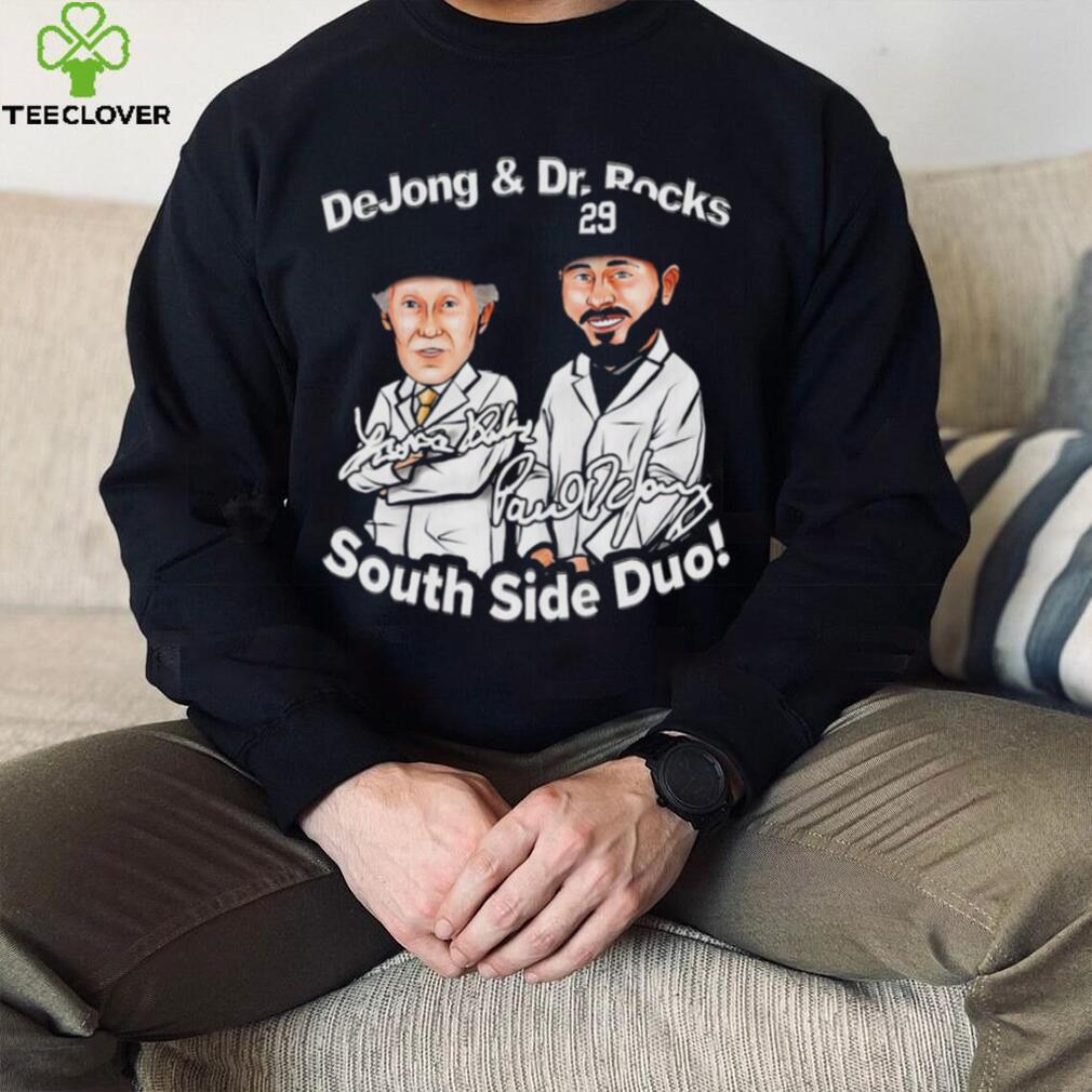Chicago White Sox baseball Paul DeJong and Dr. Rocks south side dou signatures cartoon funny shirt Chicago White Sox baseball Paul DeJong and Dr. Rocks south side dou signatures cartoon funny shirt