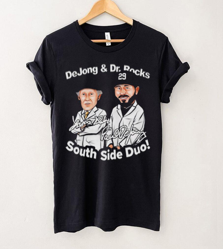 Chicago White Sox baseball Paul DeJong and Dr. Rocks south side dou signatures cartoon funny shirt Chicago White Sox baseball Paul DeJong and Dr. Rocks south side dou signatures cartoon funny shirt