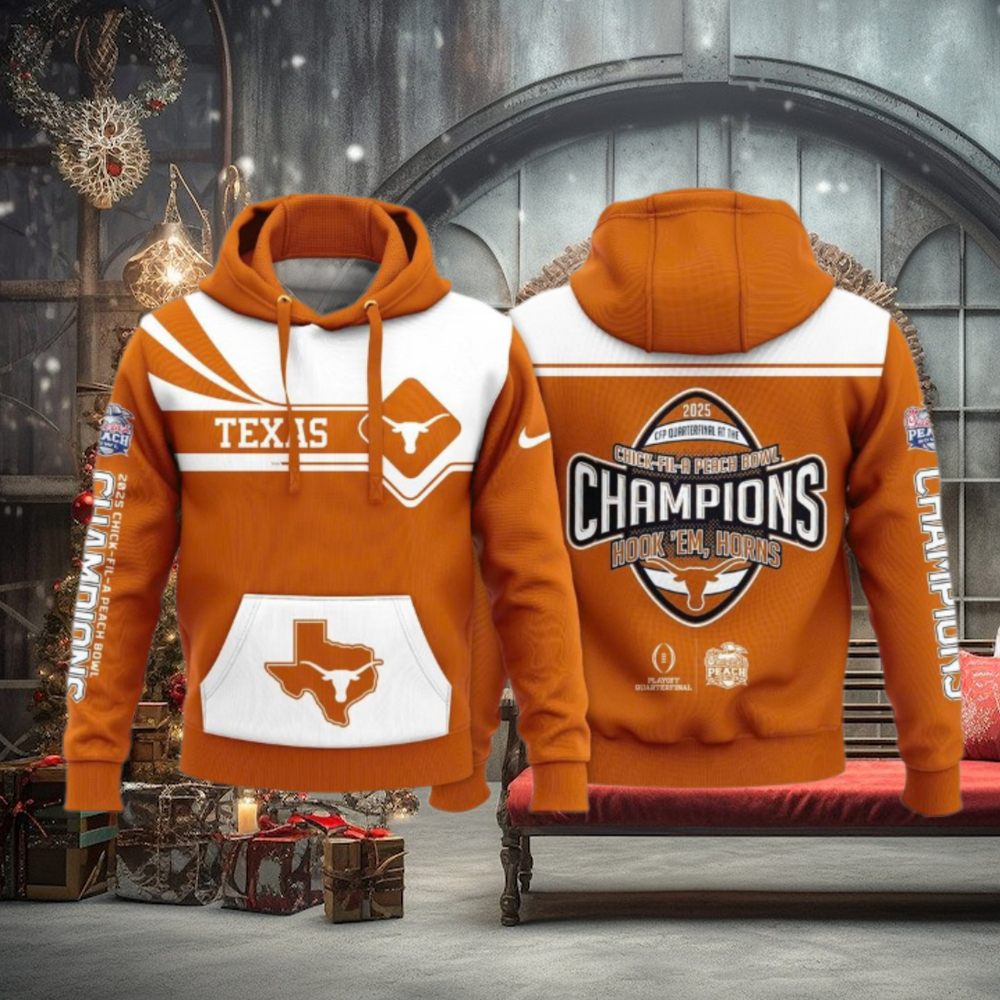Chick fil A Peach Bowl Texas Longhorns Champions 2025 Limited Edition Hoodie Chick fil A Peach Bowl Texas Longhorns Champions 2025 Limited Edition Hoodie