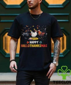 Chicken Halloween Happy Hallothanksmas Autumn Thanksgiving T Shirt