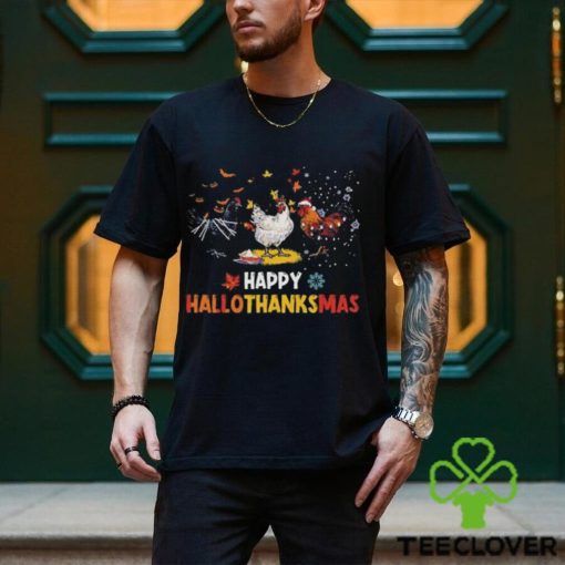 Chicken Halloween Happy Hallothanksmas Autumn Thanksgiving T Shirt