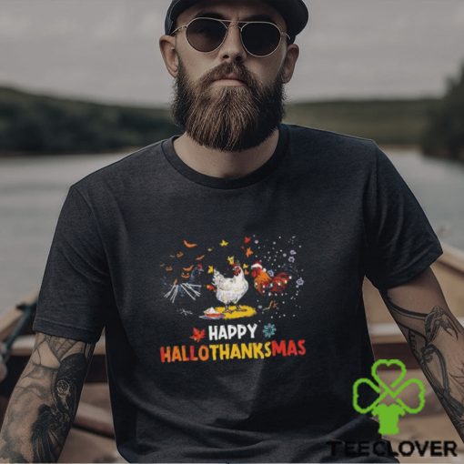 Chicken Halloween Happy Hallothanksmas Autumn Thanksgiving T Shirt