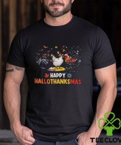 Chicken Halloween Happy Hallothanksmas Autumn Thanksgiving T Shirt