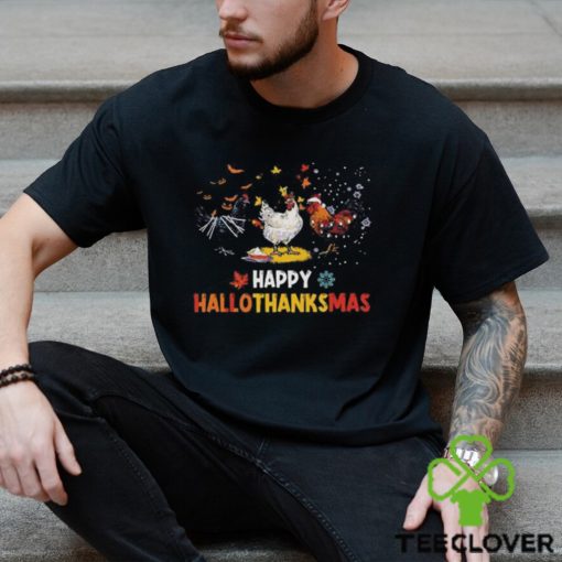 Chicken Halloween Happy Hallothanksmas Autumn Thanksgiving T Shirt