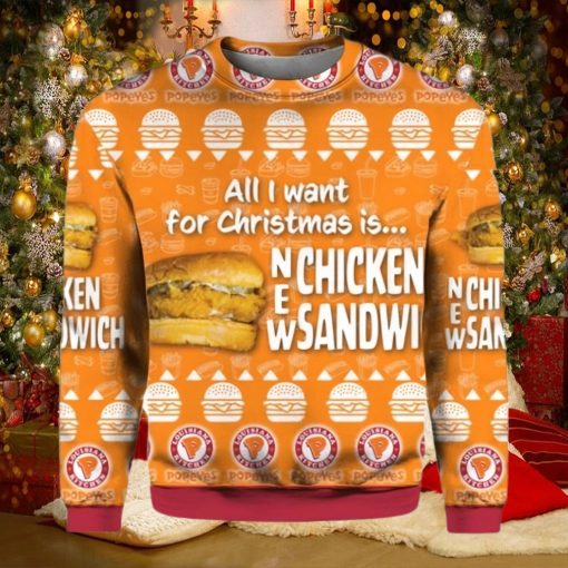 Chicken Sandwich Ugly Christmas 3D Sweater