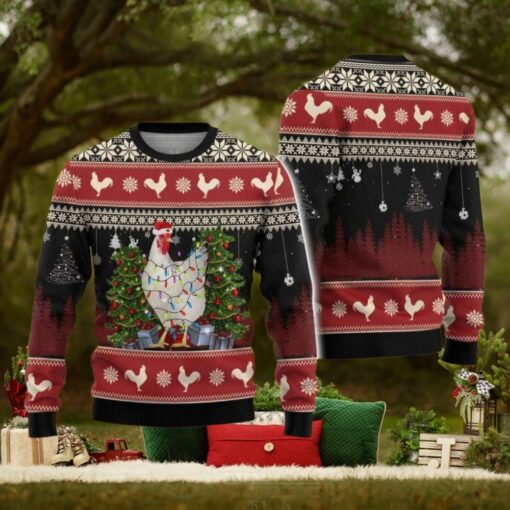 Chicken Santa Christmas Ugly Sweater, Funny Xmas Gift for Chicken Lovers