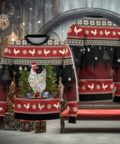 Chicken Santa Christmas Ugly Sweater, Funny Xmas Gift for Chicken Lovers
