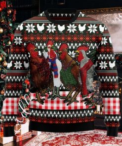 Chicken Under Snow Xmas 3D Sweater