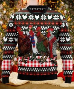 Chicken Under Snow Xmas 3D Sweater