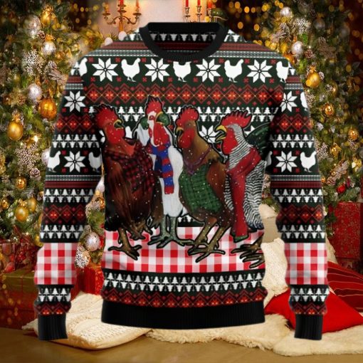 Chicken Under Snow Xmas 3D Sweater