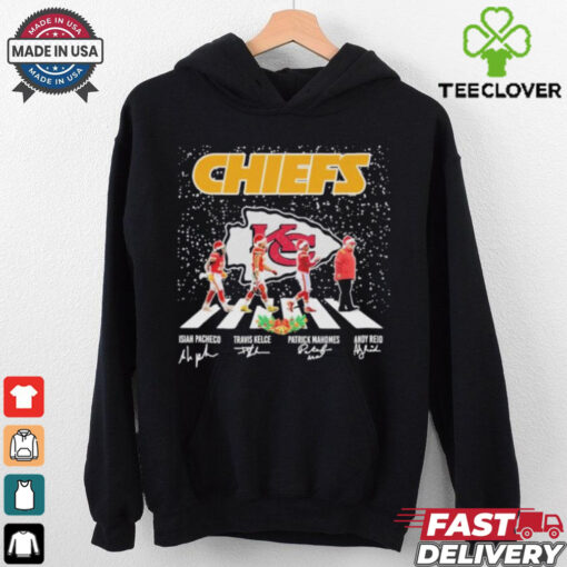 Chiefs Christmas Abbey Road Isiah Pacheco Travis Kelce Patrick Mahomes And Andy Reid Shirt