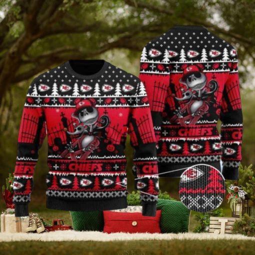 Chiefs Jack Skellington Halloween Knitted Ugly Christmas Sweater