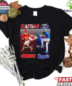 Chiefs Mahomes and Royals Michael Wacha city skyline Kansas City signatures hoodie, sweater, longsleeve, shirt v-neck, t-shirt