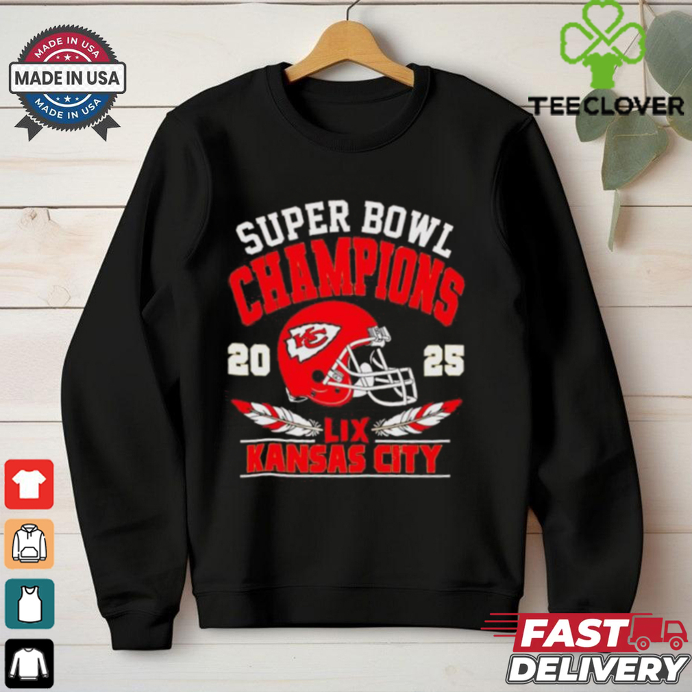 Chiefs Super Bowl Champions 2025 LIX helmet shirt Chiefs Super Bowl Champions 2025 LIX helmet shirt