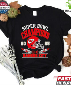 Chiefs Super Bowl Champions 2025 LIX helmet shirt