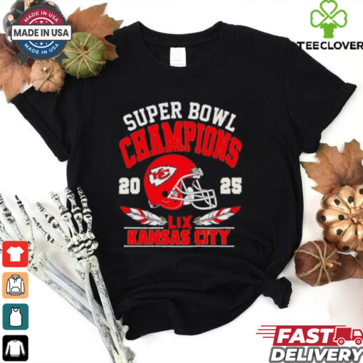 Chiefs Super Bowl Champions 2025 LIX helmet shirt
