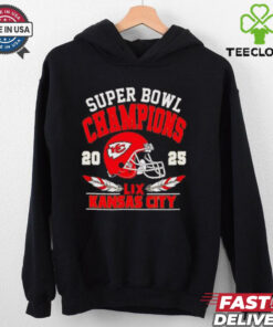 Chiefs Super Bowl Champions 2025 LIX helmet shirt