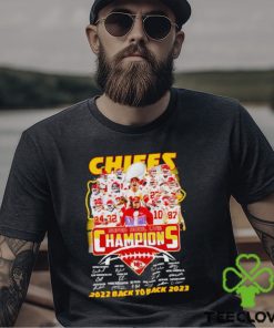 Chiefs Super Bowl LVIII Champions 2022 back to back 2023 signatures shirt