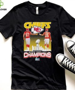 Chiefs super Bowl LVII champions signatures Kelce and Mahomes shirt