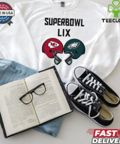Chiefs vs Eagles 2025 Super Bowl LIX helmet shirt