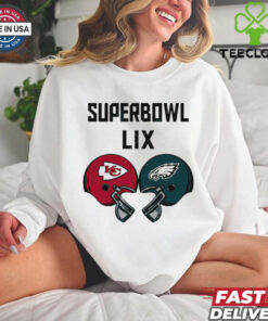 Chiefs vs Eagles 2025 Super Bowl LIX helmet shirt