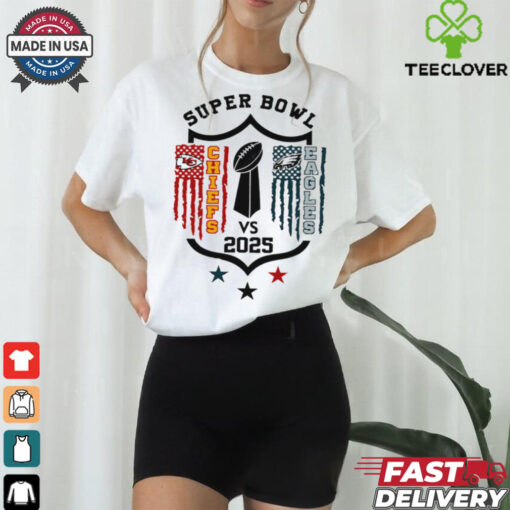 Chiefs vs Eagles Super Bowl 2025 LIX American Flag shirt