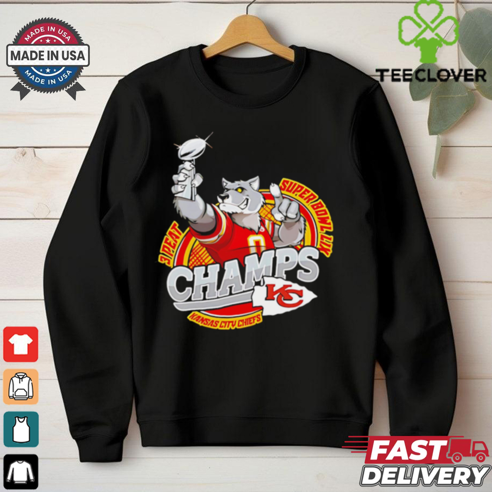 Chiefs vs. Eagles Super Bowl LIX 3 peat mascot glory shirt Chiefs vs. Eagles Super Bowl LIX 3 peat mascot glory shirt