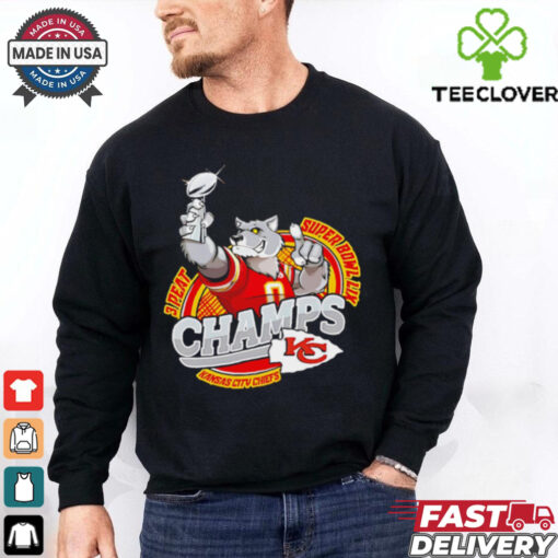 Chiefs vs. Eagles Super Bowl LIX 3 peat mascot glory shirt