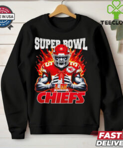 Chiefs vs. Eagles Super Bowl LIX Burning Warrior scream Chiefs shirt