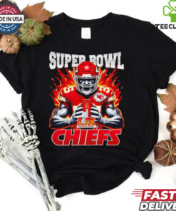Chiefs vs. Eagles Super Bowl LIX Burning Warrior scream Chiefs shirt