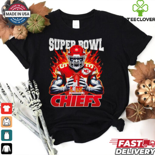 Chiefs vs. Eagles Super Bowl LIX Burning Warrior scream Chiefs shirt