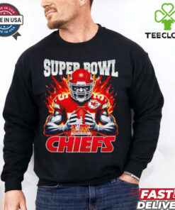 Chiefs vs. Eagles Super Bowl LIX Burning Warrior scream Chiefs shirt