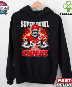 Chiefs vs. Eagles Super Bowl LIX Burning Warrior scream Chiefs shirt