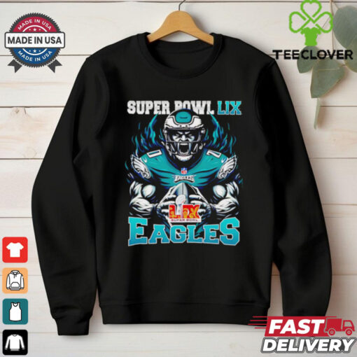 Chiefs vs. Eagles Super Bowl LIX Burning Warrior scream Eagles shirt