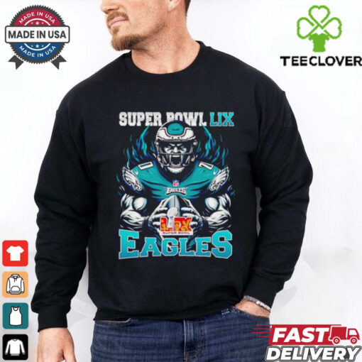 Chiefs vs. Eagles Super Bowl LIX Burning Warrior scream Eagles shirt