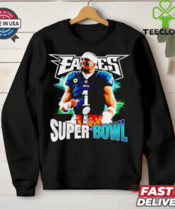 Chiefs vs. Eagles Super Bowl LIX Jalen Hurts shirt