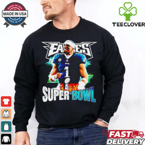 Chiefs vs. Eagles Super Bowl LIX Jalen Hurts shirt