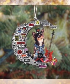 Chihuahua With Guitar Ornament Chihuahua Owner Xmas Tree Decoration Gifts For Music Lover