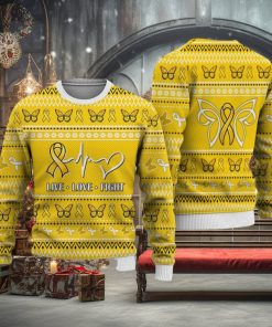 Childhood Cancer Christmas Sweatshirt Nordic Seamless Knitted Sweater Trending For Men And Women Gift Holidays
