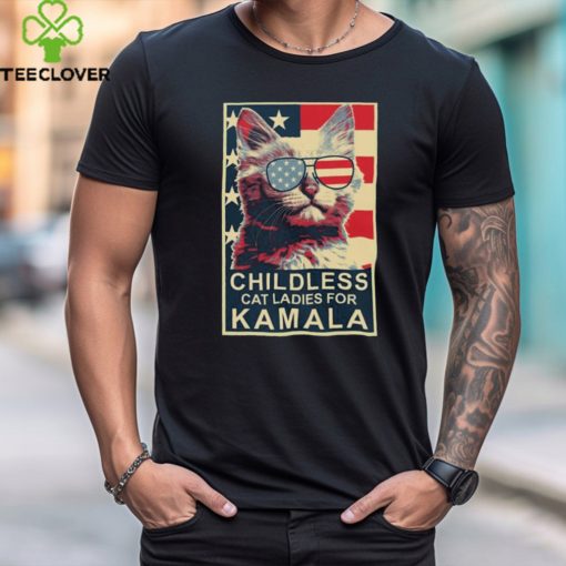 Childless Cat Lady Kamala Ladies for Kamala Harris President 2024 Vintage T hoodie, sweater, longsleeve, shirt v-neck, t-shirt