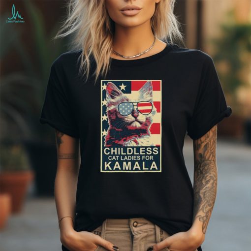 Childless Cat Lady Kamala Ladies for Kamala Harris President 2024 Vintage T hoodie, sweater, longsleeve, shirt v-neck, t-shirt