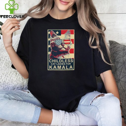 Childless Cat Lady Kamala Ladies for Kamala Harris President 2024 Vintage T hoodie, sweater, longsleeve, shirt v-neck, t-shirt