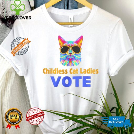 Childless Cat Lady Shirt Cat Lady Shirt Vote Blue Shirt Coconut Tree Harris 47 Shirt