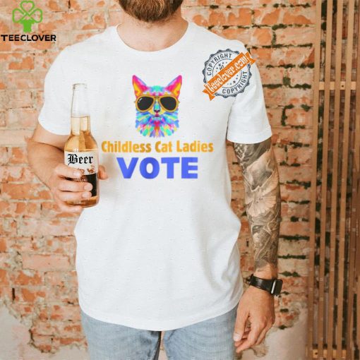 Childless Cat Lady Shirt Cat Lady Shirt Vote Blue Shirt Coconut Tree Harris 47 Shirt