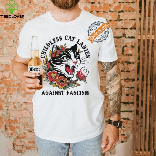 Childless Cat Lady Sweathoodie, sweater, longsleeve, shirt v-neck, t-shirt Shirt Childless Cat Ladies Against Fascism Shirt