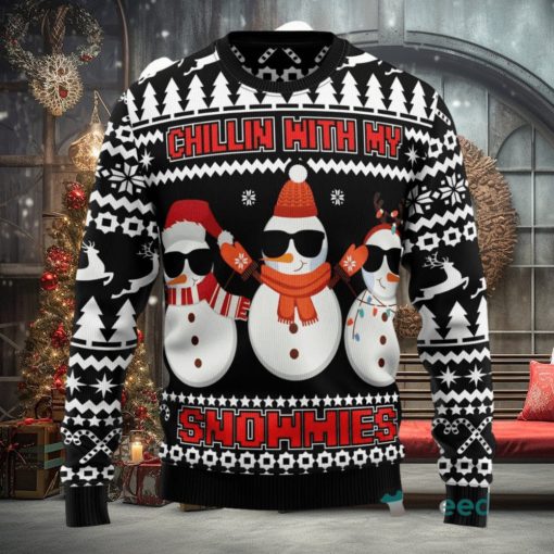Chillin With My Snowmies Ugly Christmas Sweater All Over Printed For Men And Women Gift Holiday