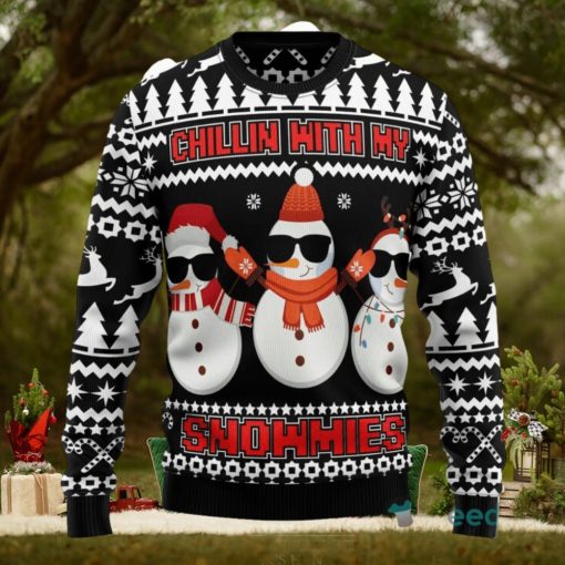 Chillin With My Snowmies Ugly Christmas Sweater All Over Printed For Men And Women Gift Holiday