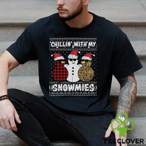 Chillin’ with my snowmies three snowman leopard ugly sweater design png hoodie, sweater, longsleeve, shirt v-neck, t-shirt