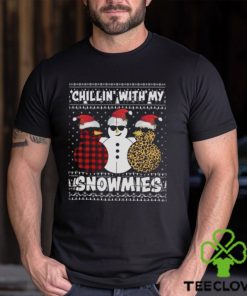 Chillin’ with my snowmies three snowman leopard ugly sweater design png hoodie, sweater, longsleeve, shirt v-neck, t-shirt