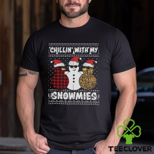 Chillin’ with my snowmies three snowman leopard ugly sweater design png hoodie, sweater, longsleeve, shirt v-neck, t-shirt